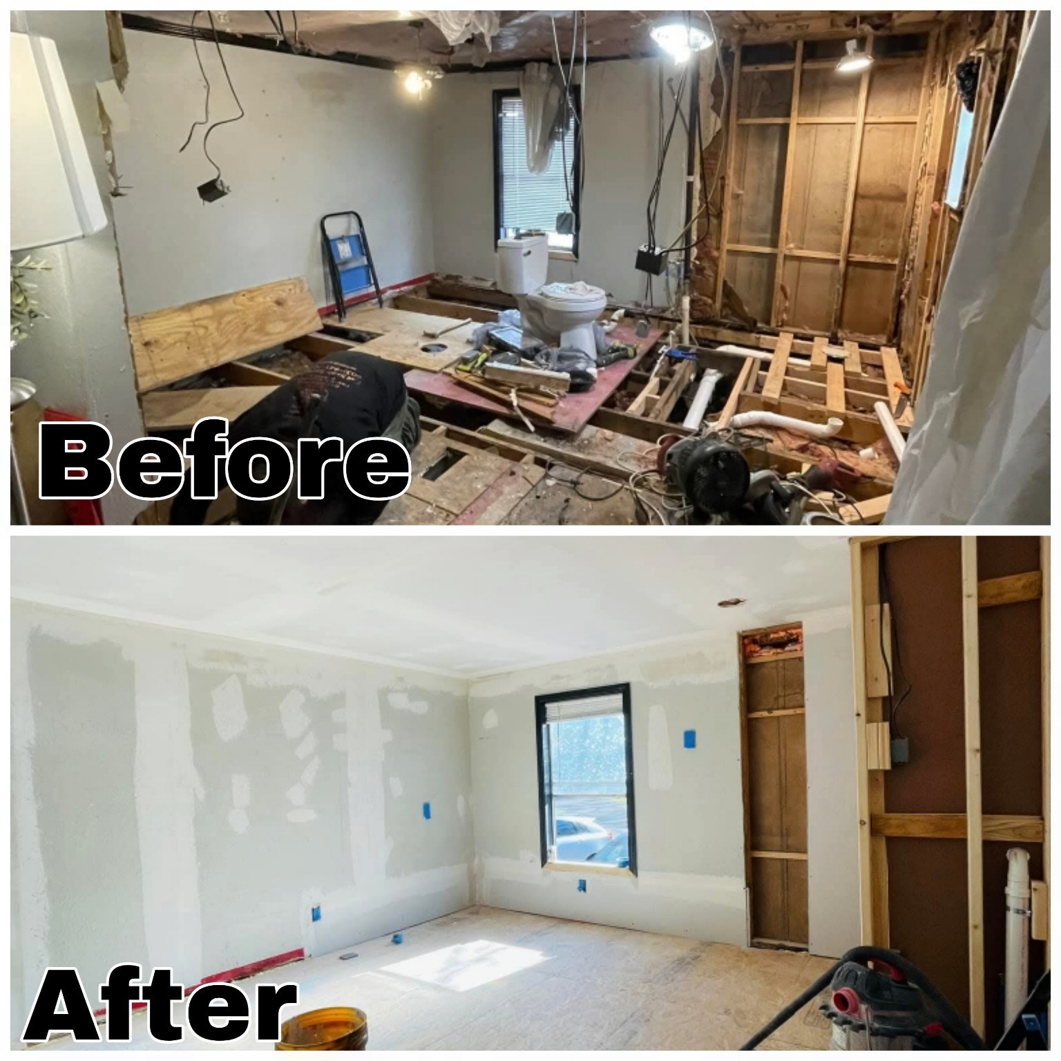 Sheetrock repair work by Off The Wall Remodeling